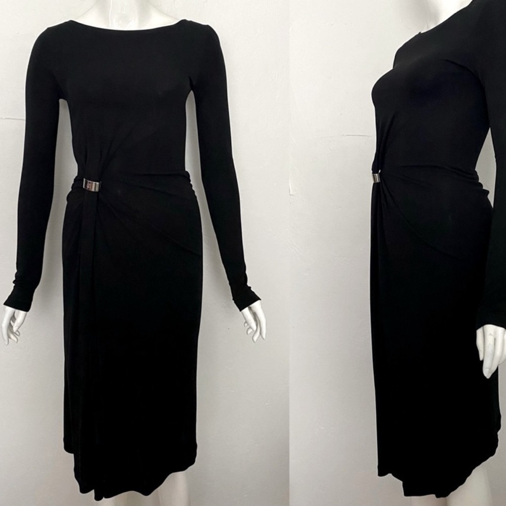 Louis Vuitton Black Long-sleeve Midi Dress Size 38 - Picture 5 of 15